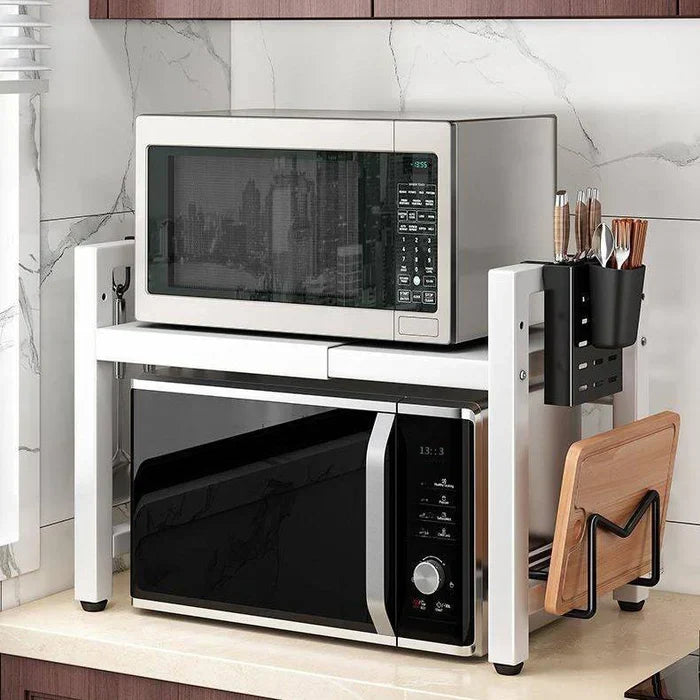 Organizador de Cozinha 2 em 1 com Prateleira para Micro-ondas e Condimentos