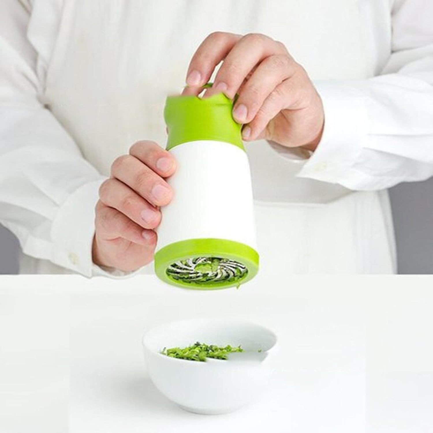 Picador de Ervas e Temperos Manual – Cortador Salsa, Coentro, Alho | Inox