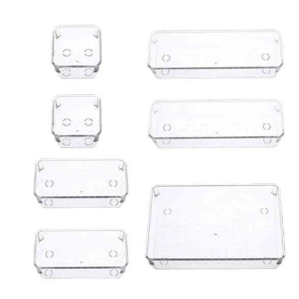 Kit Organizadores de Gaveta em Acrílico Modular | 7 ou 14 Peças Multiuso – Lumia