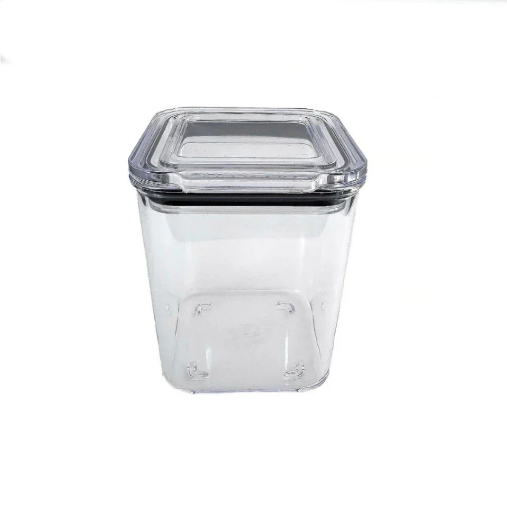 Kit Potes Herméticos Acrílico Cristal 200ml Empilháveis | Organizador de Alimentos com Vedação Premium