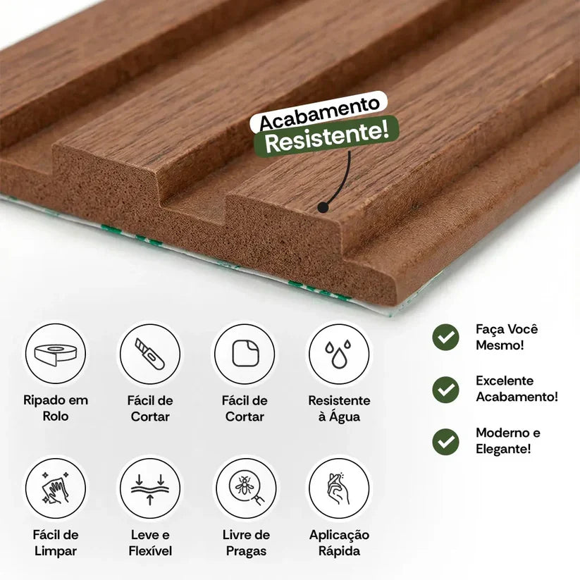 Kit Rolos de Paineis Ripados Autocolantes CasaMax®