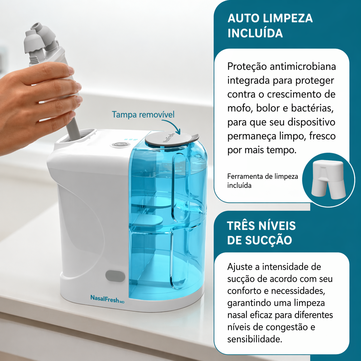 Sistema De Irrigação Nasal Nasalfresh Md Com 30 Pacotes De S