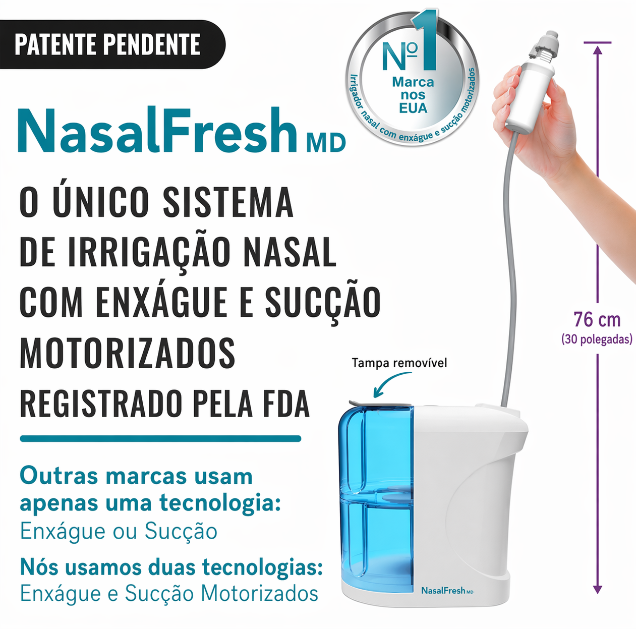 Sistema De Irrigação Nasal Nasalfresh Md Com 30 Pacotes De S