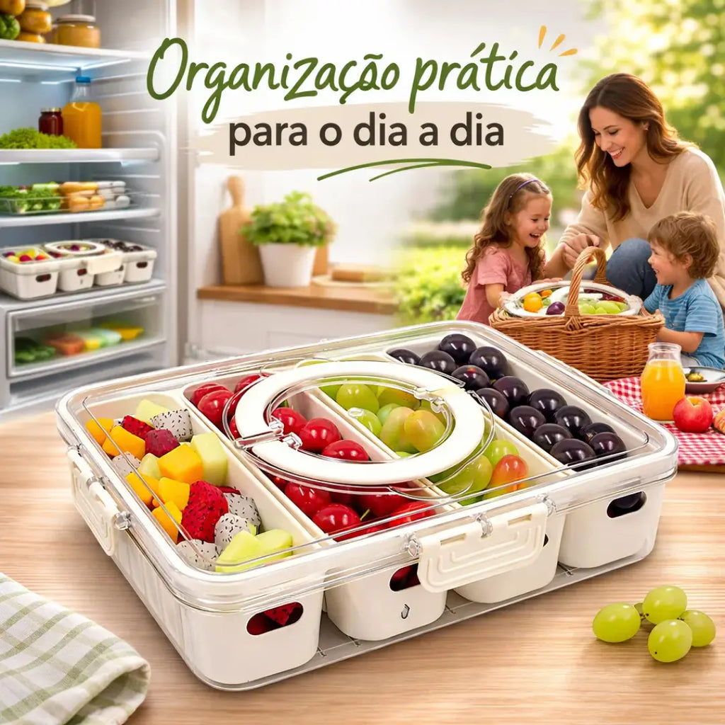 Pote Hermético Organizador com 4 Divisórias