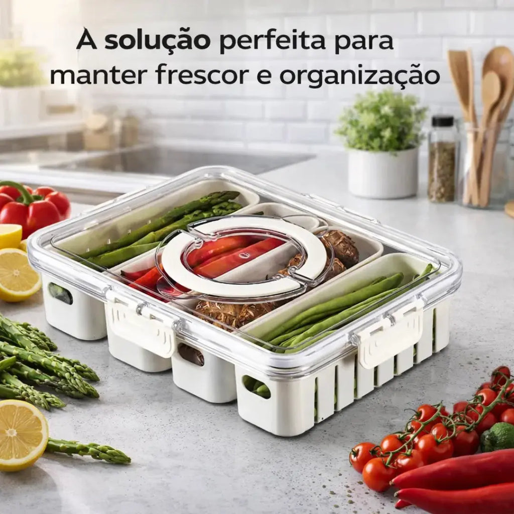 Pote Hermético Organizador com 4 Divisórias