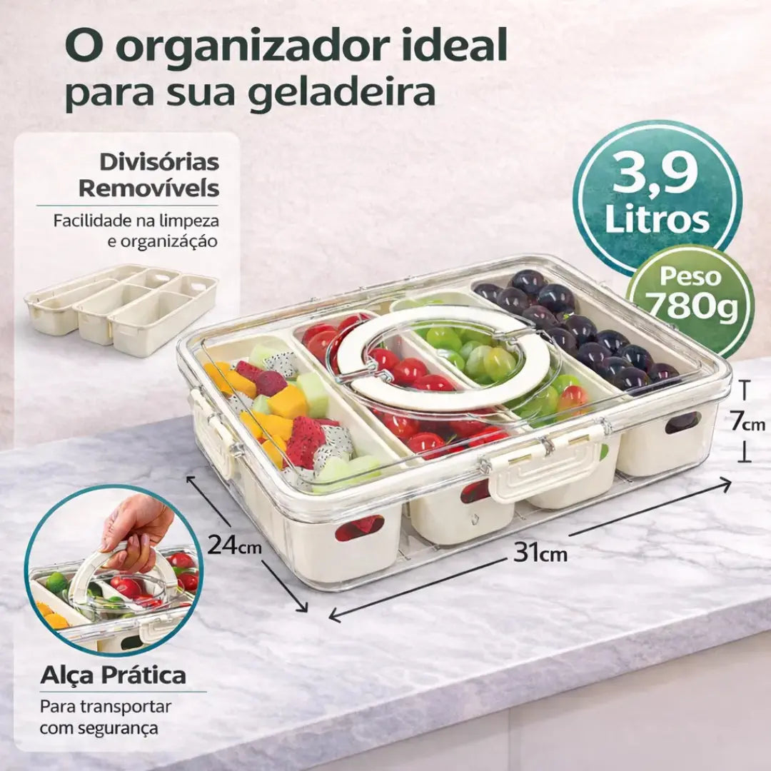 Pote Hermético Organizador com 4 Divisórias