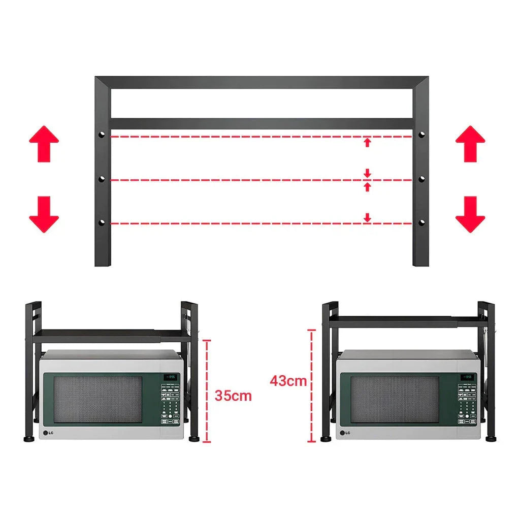 Organizador de Cozinha 2 em 1 com Prateleira para Micro-ondas e Condimentos