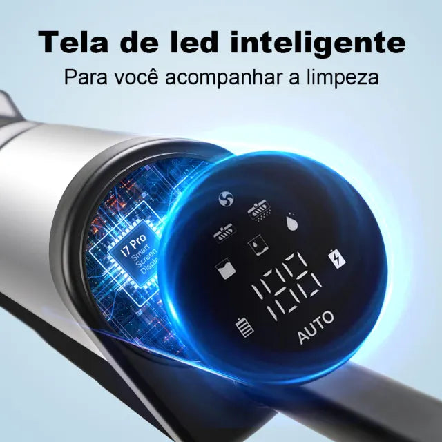 Aspirador Vertical de Pó I7 Pro - Aspira e Passa Pano Autolimpante, Sem Fio