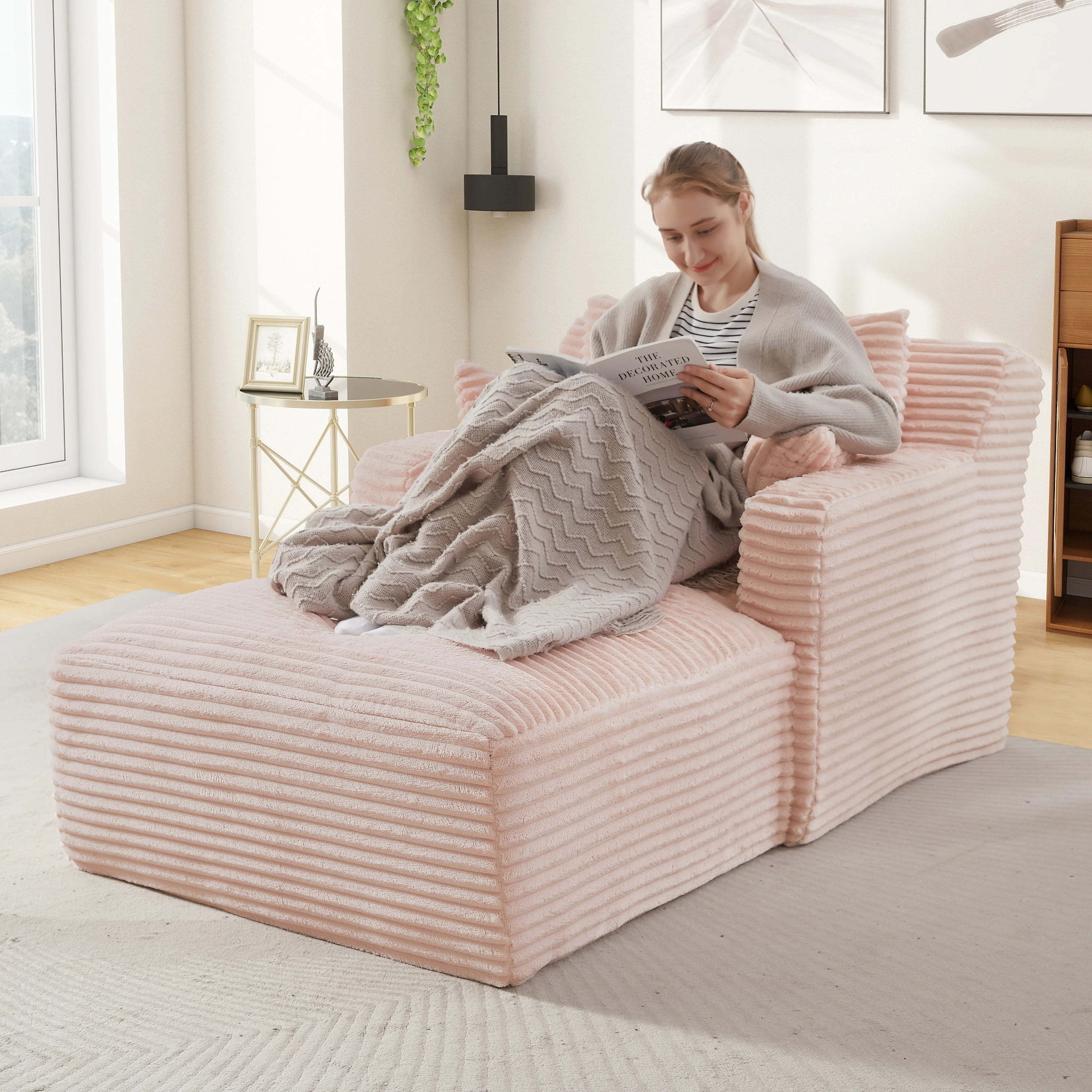 Sofá reclinável moderno com chaise longue