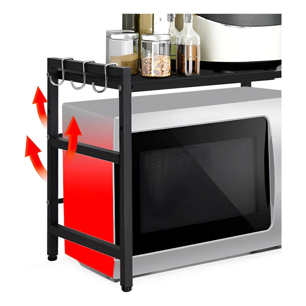 Organizador de Cozinha 2 em 1 com Prateleira para Micro-ondas e Condimentos